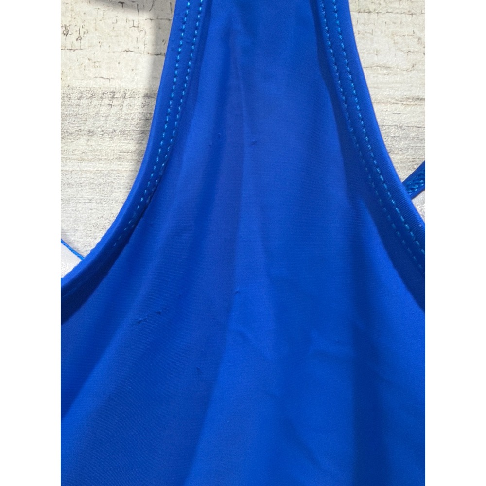 Lime Ricki Blue Polka Dot Tankini with Solid Royal Blue Bottoms - Picture 6 of 7